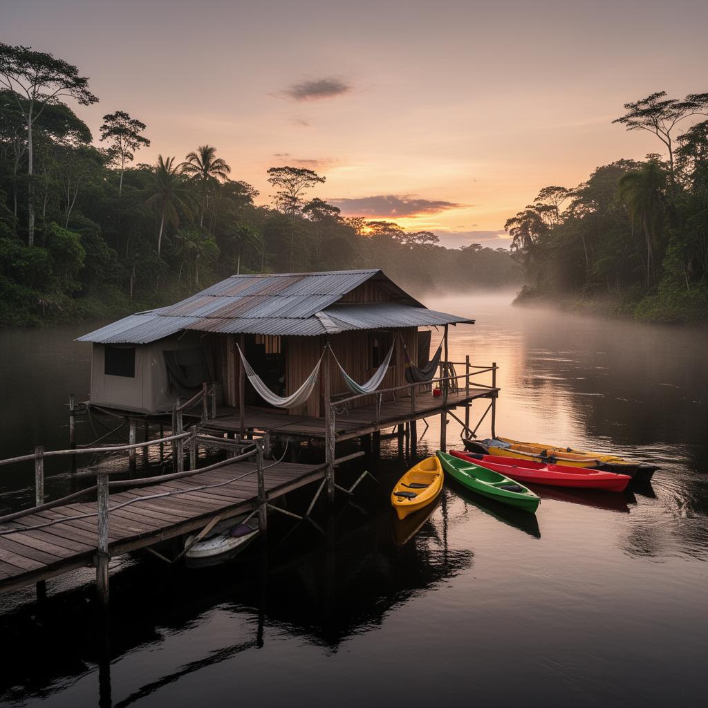 Floating jungle lodge — 4-day expedition base camp